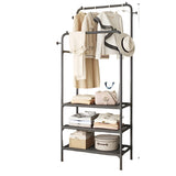 Double Clothing Garment Rack with 3 Tier Storage Shelf Stylish & Functional