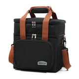 Double Compartment Insulated Lunch Bag with Handheld and Strap Options