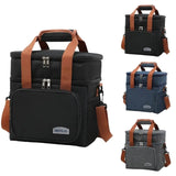 Double Compartment Insulated Lunch Bag with Handheld and Strap Options