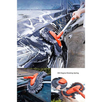 Double Headed Car Cleaning Brush Mop with Long Retractable Handle – 180° Swivel Cleaning Supplies Mops