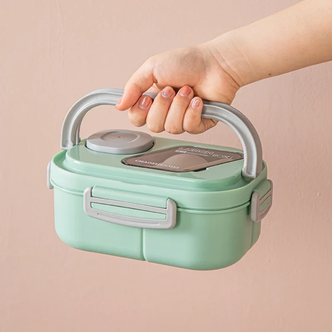 Double Layer 1400ml Lunch Box with Cutlery Set – Leak-Proof & Microwave Safe Lunch Boxes & Bottles Lunch Containers