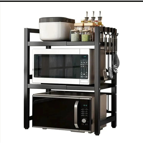 Double Layer Heavy Duty Adjustable Microwave Stand Carbon Steel, Rust Free.