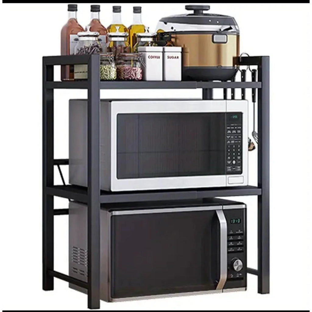 Double Layer Heavy Duty Adjustable Microwave Stand Carbon Steel, Rust Free.