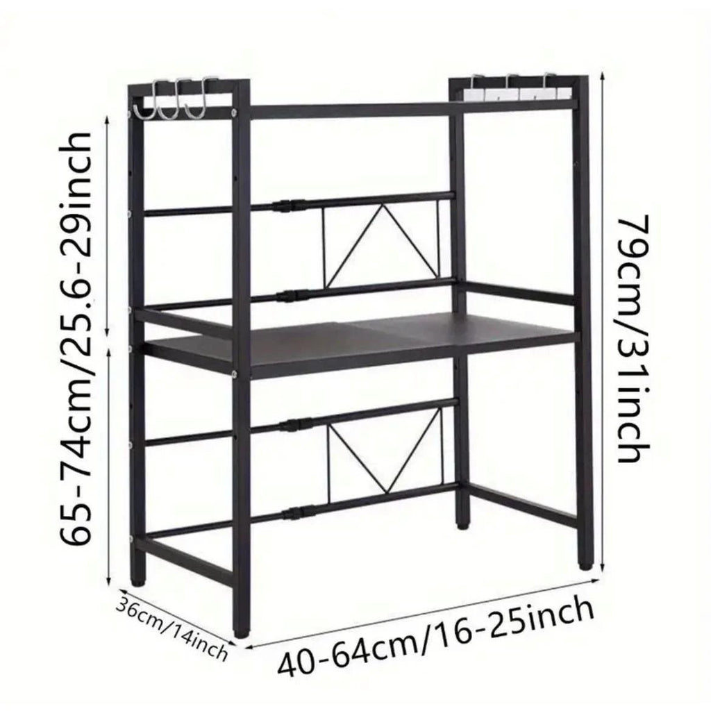 Double Layer Heavy Duty Adjustable Microwave Stand Carbon Steel, Rust Free.