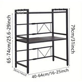 Double Layer Heavy Duty Adjustable Microwave Stand Carbon Steel, Rust Free.