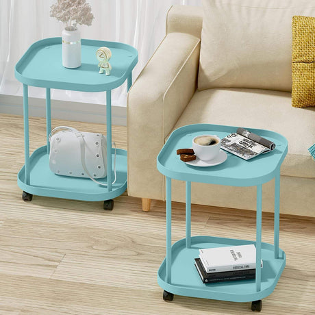 Double Layer Stool with Wheels