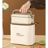 Double Layered Lunch Box with Leakproof Compartments and Matching Insulated Lunch Bag 1500ml