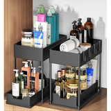 Double Sliding Under Sink Organizer 2Tier Bathroom & Kitchen Storage Rack