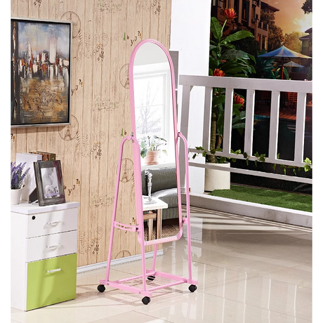 Dressing Mirror with Wheels & Shoes Rack 160cm x 44cm