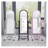 Dressing Mirror with Wheels & Shoes Rack 160cm x 44cm