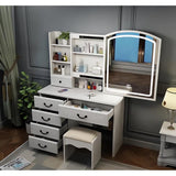 Dressing Table with Sliding Mirror | Elegant Vanity with Storage | 100x36x131cm