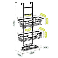 Drill-Free Over-Door Bathroom Shelf Organizer with Wall-Mounted Basket Racks Bathroom organiser Over-the-Toilet Caddies