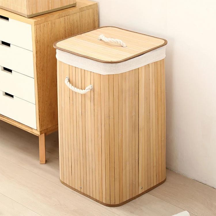 Durable New Design Collapsible Bamboo Laundry Basket | Space Saving Laundry Storage | Effective Laundry Management Laundry Supplies Laundry Baskets