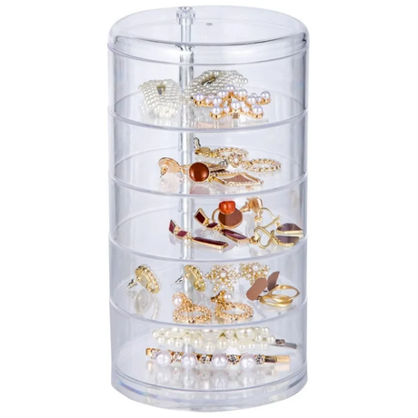 Durable Plastic|Acrylic 4 Layer Rotating Jewelry Holder