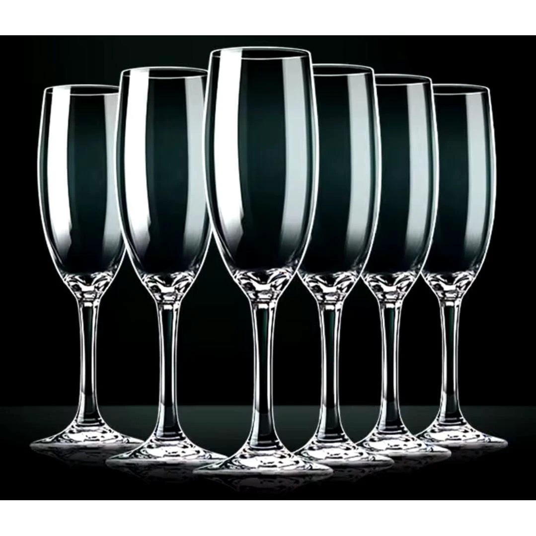 Durable Quality: Made from sturdy glass, enhancing both clarity and durability. Perfect for Celebrations: A set of 6, ideal for toasting at gatherings, parties, and special events. Tableware Stemware