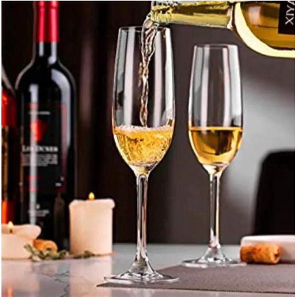 Durable Quality: Made from sturdy glass, enhancing both clarity and durability. Perfect for Celebrations: A set of 6, ideal for toasting at gatherings, parties, and special events. Tableware Stemware