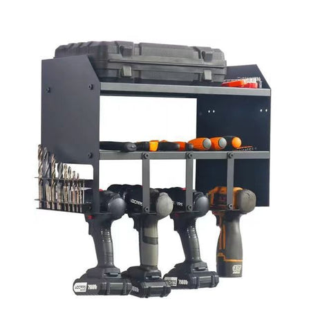 Durable Wall Mounted Tools Storage Rack Metal 44x23x30cm for Garage and Workshop Organization