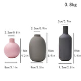 Handmade Ceramic Vase Set – 3-Piece Elegant Decorative Vases in Muted Tones