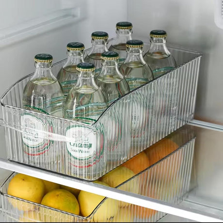 Clear Acrylic Fridge & Multipurpose Organizer Bin – 36.5 x 18.3 x 12.1 cm – Large Capacity