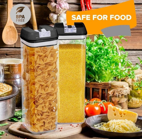 4-Piece Acrylic Food Container Set – 1.9L Airtight Pantry Storage with Labels- Furaha Finds Kenya