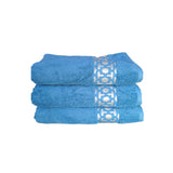 Egyptian Cotton Towels with Silver Arabesque Design | 150x90cm | Luxurious and Soft | Available in White, Grey, Purple, Beige, Blue