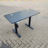 Electric Height Adjustable Desk  White and Black Motorized Sit-Stand Workstation with Digital Control Panel