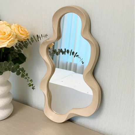 Elegant Curved Wall Mirror Black & Gold Frame