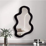 Elegant Curved Wall Mirror Black & Gold Frame