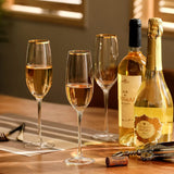Elegant Gold Rim Clear Champagne Glasses