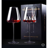 Elegant Long Stem Wine Glasses 600ml Set of 2