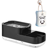 Elegant Nordic Style Soap Holder and Dispenser High Quality Plastic with Free Washing Sponge Black & White