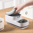 Elegant Nordic Style Soap Holder and Dispenser High Quality Plastic with Free Washing Sponge Black & White