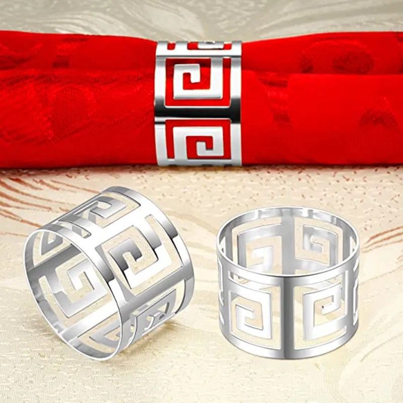 Elegant Stainless Steel Napkin Rings Set of 6 for Dining and Special Occasions Gold & Silver