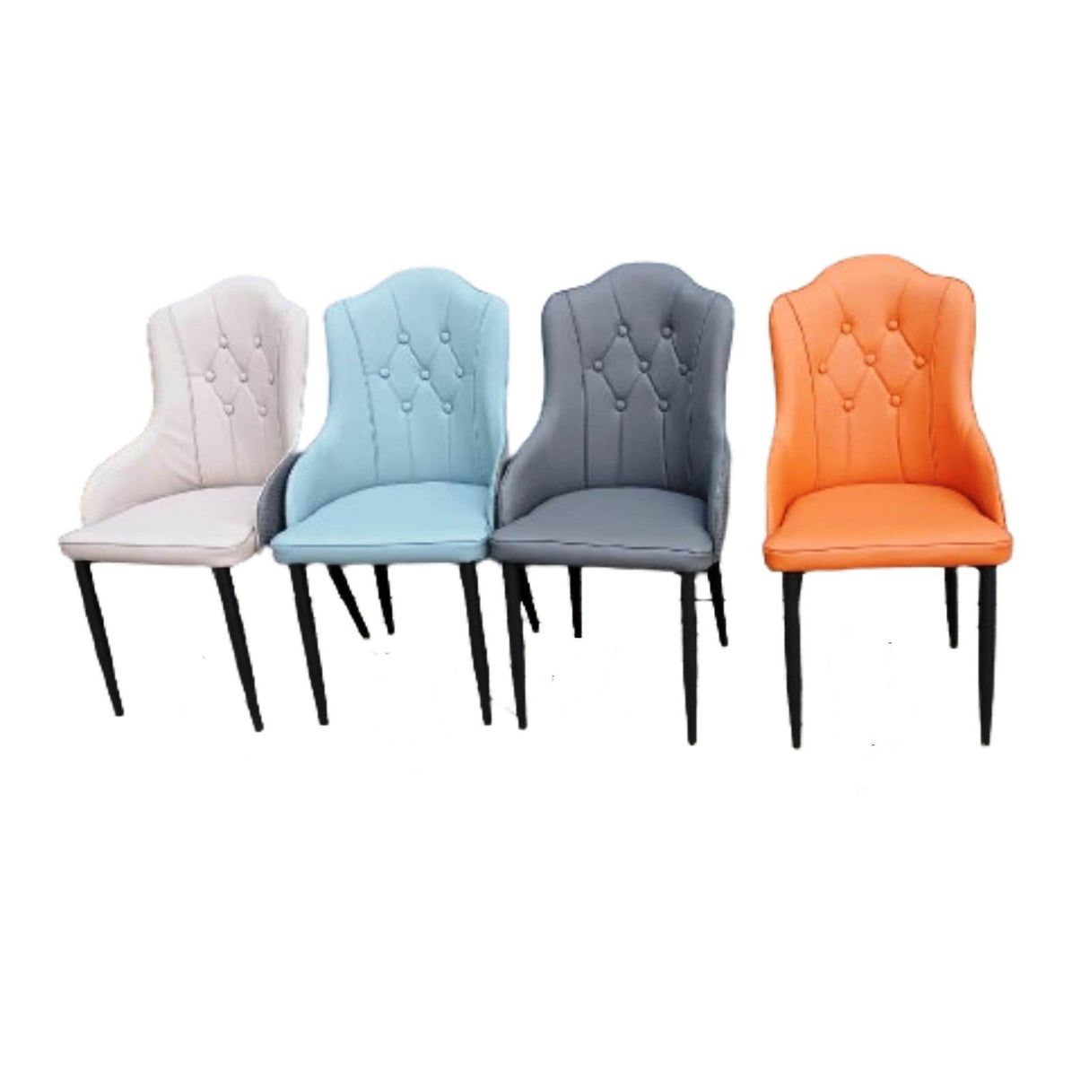 Elegant Upholstered Dining Chairs | Modern Velvet Padded Chairs with Button-Tufted Backrest | Leather Dining Chairs | Modern Dining Rooms, Living Rooms, Kitchens