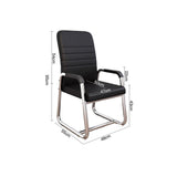 Ergonomic Black Office Chair with Armrests | Padded Conference Chair | Comfortable Metal Frame Office Chair