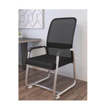 Ergonomic Black Office Chair with Armrests | Padded Conference Chair | Comfortable Metal Frame Office Chair
