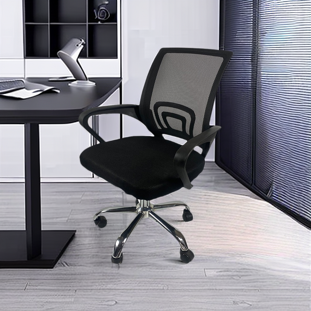 Ergonomic Fabric Mesh Office Chair | Adjustable Swivel Chair with Lumbar Support