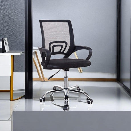 Ergonomic Fabric Mesh Office Chair | Adjustable Swivel Chair with Lumbar Support