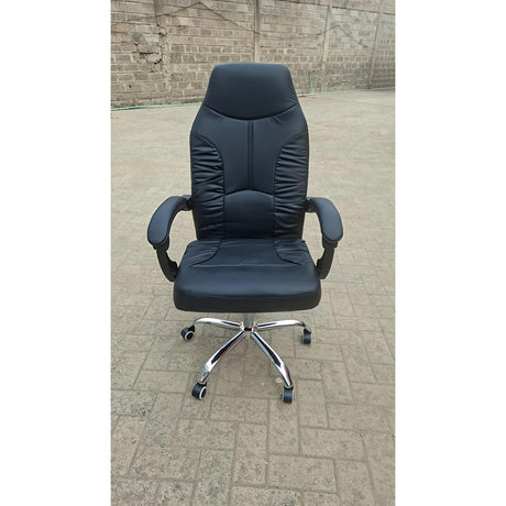 Ergonomic High-Back Executive Office Chair with Padded Armrests and Wheels