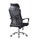 Ergonomic High-Back Mesh Office Chair with Adjustable Headrest and Chrome Base