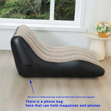 Ergonomic Inflatable Lounge Chair with Soft Flocked Surface and Side Pocket