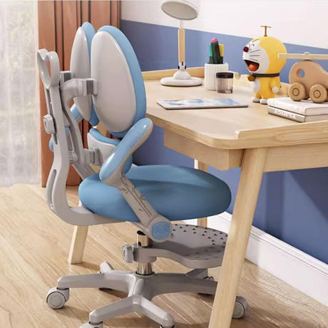 Ergonomic Kids Study Chairs | Adjustable Back Support and Footrest, Swivel Chairs in Pink and Blue | Ideal for Study Rooms, Bedrooms,Home Learning Spaces