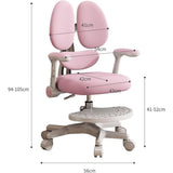 Ergonomic Kids Study Chairs | Adjustable Back Support and Footrest, Swivel Chairs in Pink and Blue | Ideal for Study Rooms, Bedrooms,Home Learning Spaces