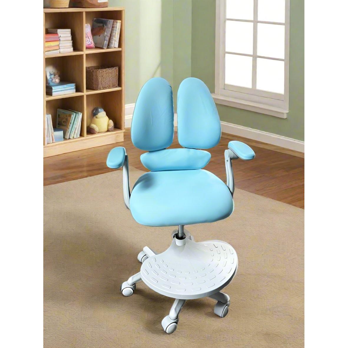 Ergonomic Kids Study Chairs | Adjustable Back Support and Footrest, Swivel Chairs in Pink and Blue | Ideal for Study Rooms, Bedrooms,Home Learning Spaces