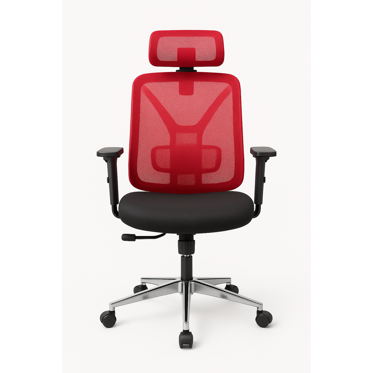 Ergonomic Mesh Office Chair Adjustable Armrests, Headrest & Lumbar Support on Chrome Base