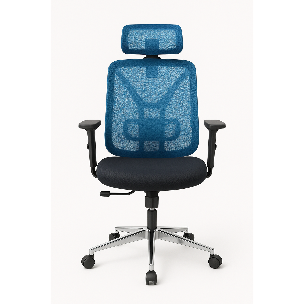 Ergonomic Mesh Office Chair Adjustable Armrests, Headrest & Lumbar Support on Chrome Base