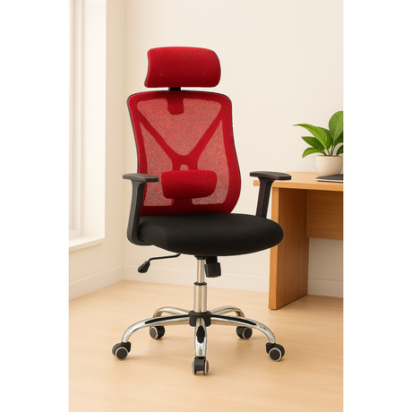 Ergonomic Mesh Office Chair with Adjustable Headrest and Armrests – Swivel and Height Adjustable