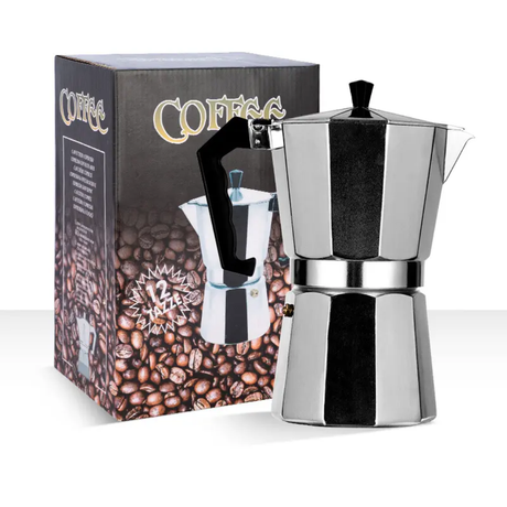 Espresso Coffee Maker 6 Tazze Classic Aluminum Stovetop Brewer for Rich Coffee Flavor