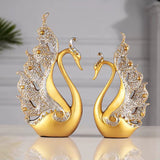 European Couple Swan Ornament Elegant Wedding Gift & Home Décor Figurines
