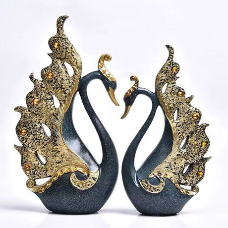 European Couple Swan Ornament Elegant Wedding Gift & Home Décor Figurines